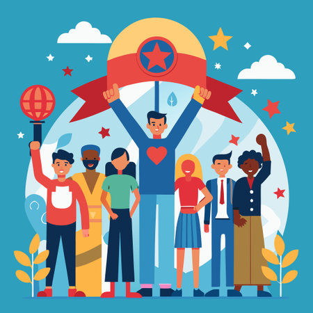 Stand Up for Freedom: A Rally to Defend Human Rightsのイラスト素材