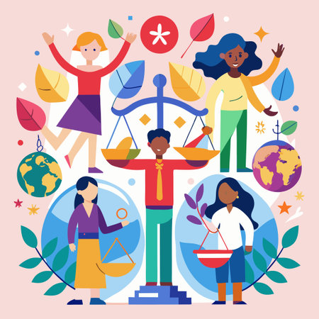 Human Rights: An Equitable Foundation for a Flourishing Futureのイラスト素材