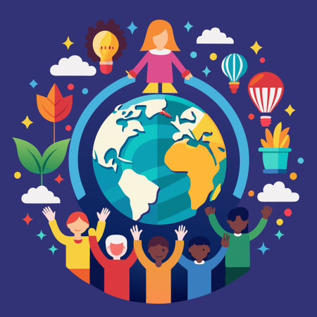 Global Movement for Universal Human Rights: A Call for Justice and Equityのイラスト素材