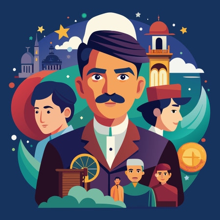 Iqbal's Vision: Inspiring Generations Through His Timeless Wisdomのイラスト素材