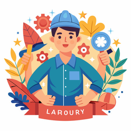Honoring Labor Day: A Tribute to the Spirit of Hard Work and Dedicationのイラスト素材