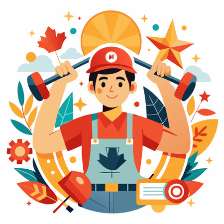 Labor Day: A Day to Honor Hardworking and Dedicated Individualsのイラスト素材