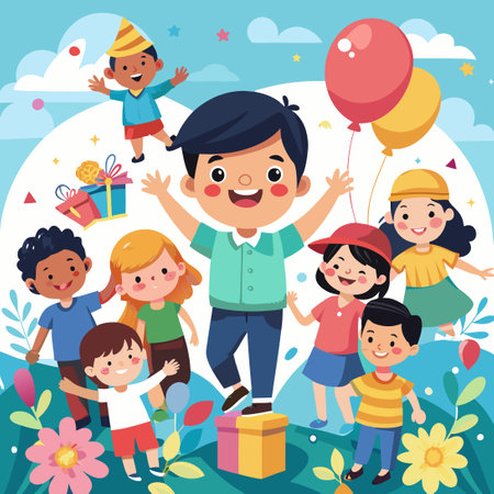 Cherishing the Unspoiled Joy of Childhood Innocenceのイラスト素材