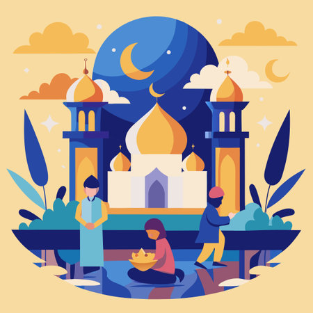 Ramadan: A Time for Reflection, Charity, and Spiritual Renewalのイラスト素材