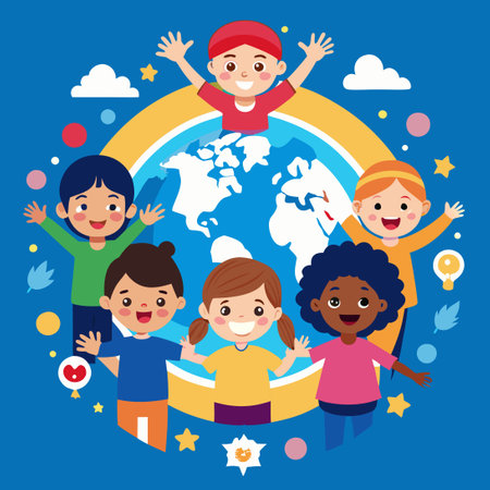 Children's Day: Join Hands for a Brighter Future for Every Childのイラスト素材