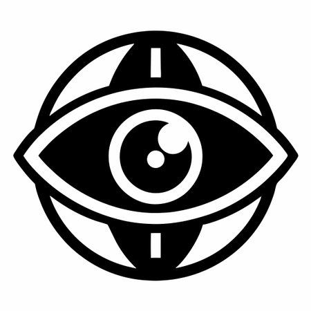 Black and White Eye Icon Vector Sign and Symbol for Vision and Perceptionのイラスト素材