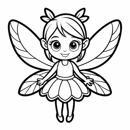 Printable Fairy Coloring Pages for Children: A Magical Journeyのイラスト素材
