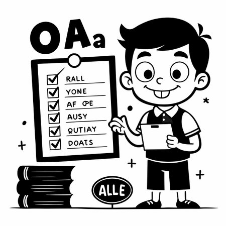 Black and White Educational Poster Illustrating the 'Oa' Digraph Spelling Ruleのイラスト素材