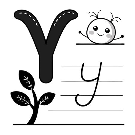 Trace Alphabet Activity Page for Preschoolers and Kindergarteners Designed for Easy Handwriting Practiceのイラスト素材