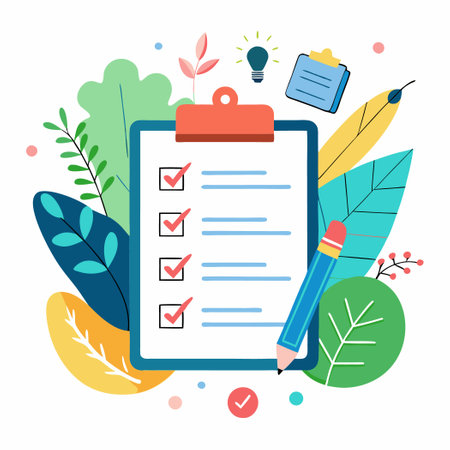 Comprehensive To-Do List Illustration for Efficient Task Managementのイラスト素材