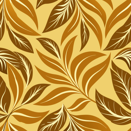 Seamless Pattern of Graceful Leaves - Abstract and Elegant Designのイラスト素材