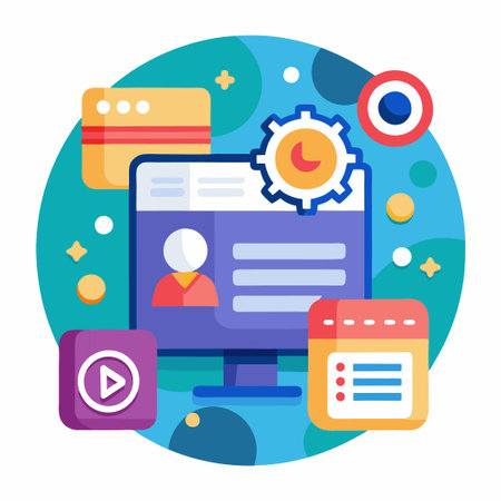 Modern Vector Illustration Concept for User Interface Technology Iconsのイラスト素材