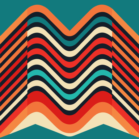 Intricate Wavy Geometric Pattern in Abstract Hues and Shades