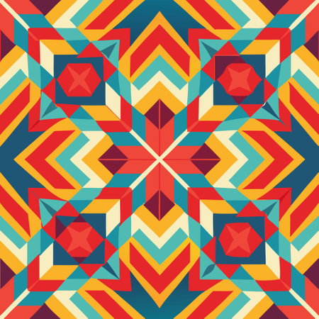Abstract Seamless Geometric Pattern with Six Variationsのイラスト素材