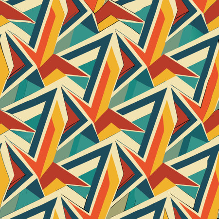 Nostalgic Abstract Vintage Retro Seamless Vector Pattern Designのイラスト素材