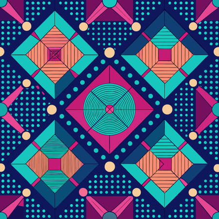Dotted Patterned Seamless Geometric Design with Abstract Touch