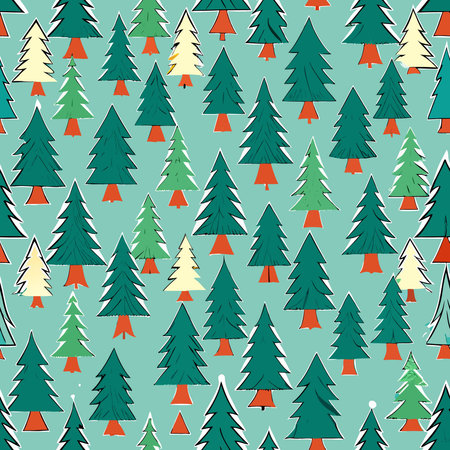 Festive Fir Trees Seamless Pattern for Christmas Cheer