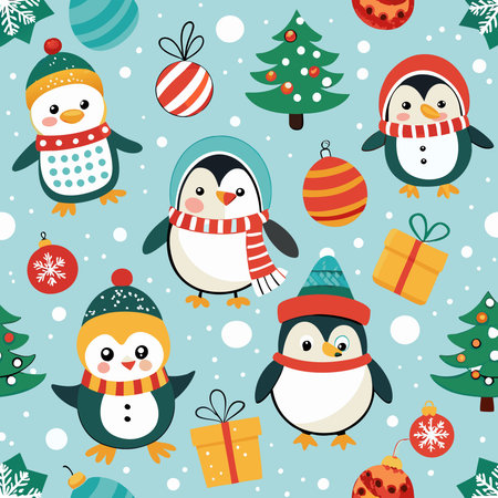 Enchanting Christmas and Winter Seamless Patterns for Kidsのイラスト素材