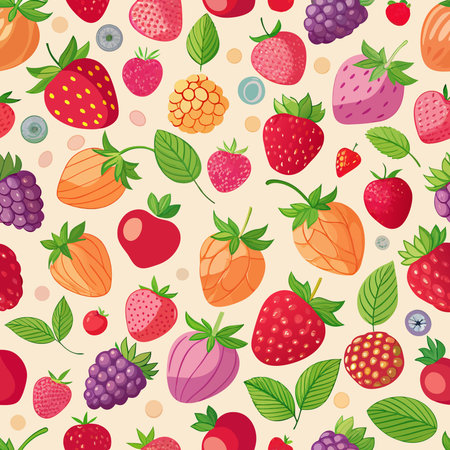 Vibrant and Enchanting Seamless Fruits Pattern for Decorative Wall Adornment