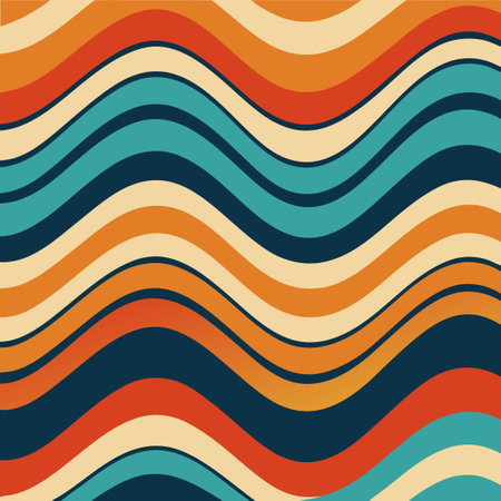 Hypnotizing Geometric Wave Pattern in Vibrant Neon Colorsのイラスト素材