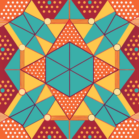 Modern Seamless Abstract Pattern of Geometric Dots in Vibrant Hues