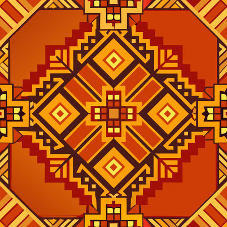 Intricate Ukrainian Folk Seamless Pattern with Vibrant Colors and Geometric Designs