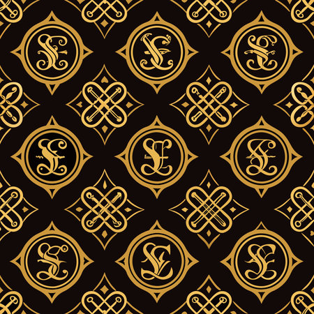 Luxurious Seamless Gold Monogram Pattern for Sophisticated Designs