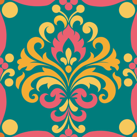 Multicolored Damask Ornamental Vector Set for Enhancements and Embellishmentsのイラスト素材