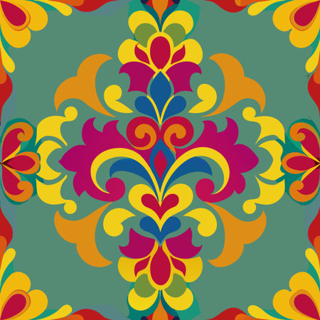 Vibrant Multicolor Damask Ornamental Vectors for Elegant Designs