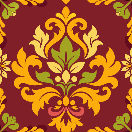 Multicolored Vector Collection of Elegant Damask Ornamental Elementsのイラスト素材