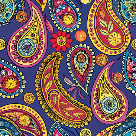 Exquisite Paisley Vector Pattern for Effortless Textile Designsのイラスト素材