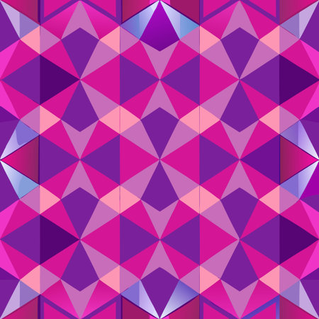 Vibrant Purple and Pink Polygon Seamless Geometric Vector Pattern