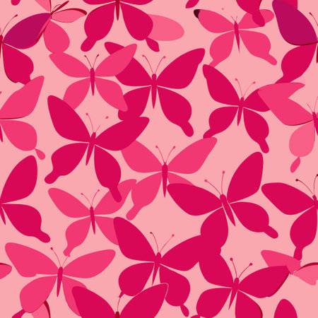 Enchanting Pink Butterfly Vector Assortmentのイラスト素材