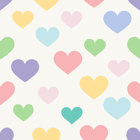 Vibrant Seamless Pattern of Assorted Hearts Background