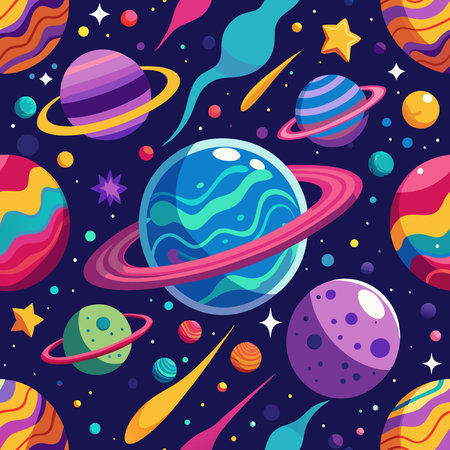 Swirling Psychedelic Planets in a Seamless Cosmic Tapestry