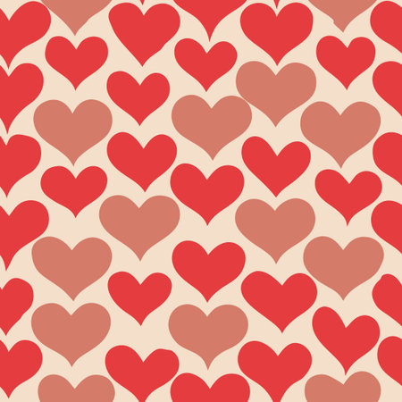 Exquisite Seamless Pattern Adorned with Romantic Hearts on a Neutral Backdrop