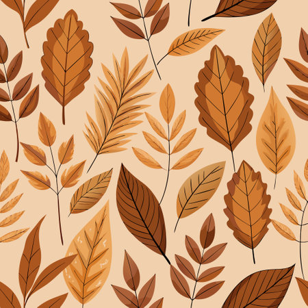 Watercolor Hand-Drawn Brown Seamless Pattern with Swirls and Splashesのイラスト素材