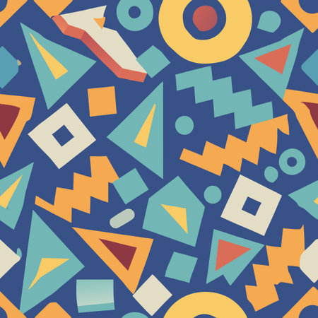 Geometric Seamless Patterns with Abstract Flowing Lines in Modern Style