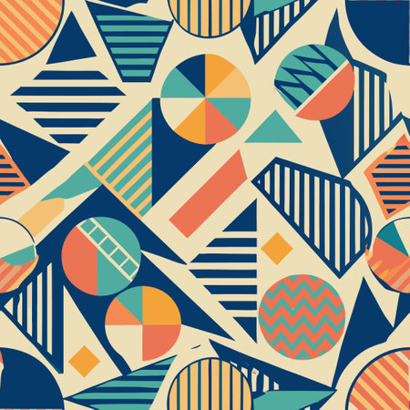 Vibrant Geometric Seamless Patterns in Modern Abstract Styleのイラスト素材