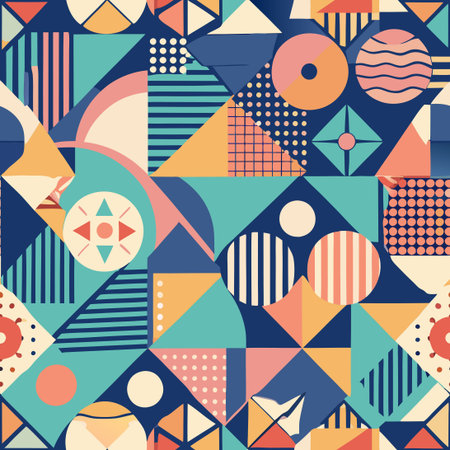 Modern Abstract Seamless Geometric Patterns in Geometric Style with Gradient
