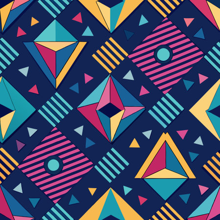 Modern Abstract Geometric Seamless Patterns with Geometric Elements