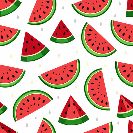 Seamless Watermelon Delight: Zesty Slices on a Pristine Canvas