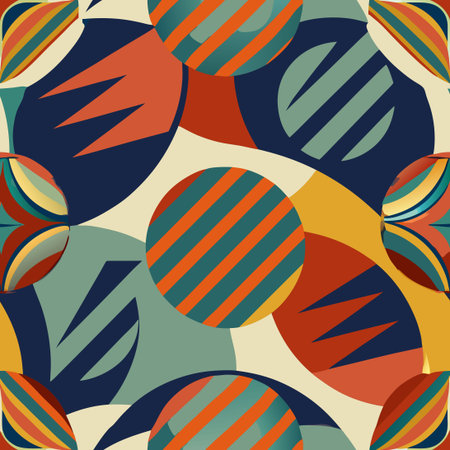 Seamless pattern with balls in retro style. Vector illustration.