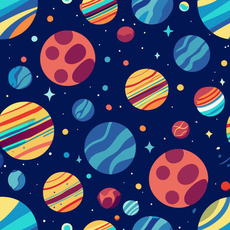Seamless Space Planet Vector Pattern for Out-of-This-World Designs