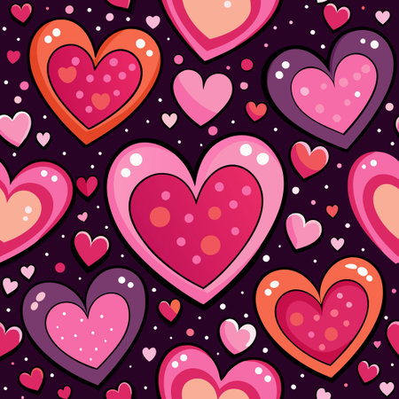 Dazzling Seamless Pattern of Adorable Pink Love Hearts