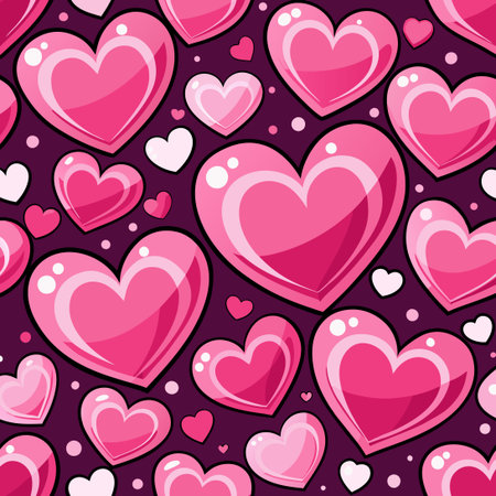 Enchanting Seamless Pattern with Heart-Shaped Ornaments in Blush Pink Hues