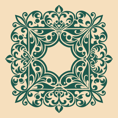 Vintage Square Laser Cut Frame Stencil: A Timeless Addition to Your Decorのイラスト素材
