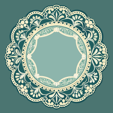 Intricate Victorian Lace Frame Embellishing a Vintage Backgroundのイラスト素材