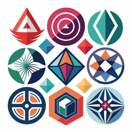 Abstract Logos Collection: 10 Geometric Masterpiecesのイラスト素材