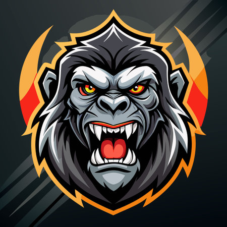 Ferocious Gorilla Mascot Unleashes Fury for Esports Logoのイラスト素材